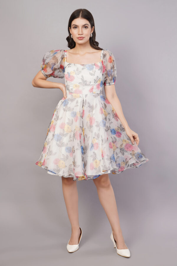 Pastel Blossom Twirl Knee length Dress