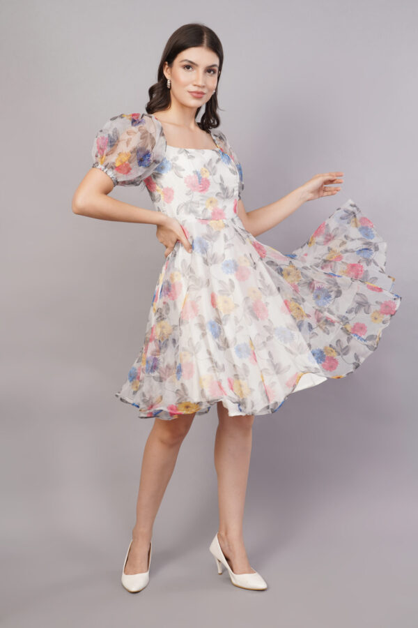 Pastel Blossom Twirl Knee length Dress