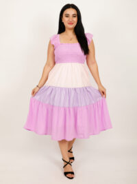 Ombre Tiered Calf Length Dress