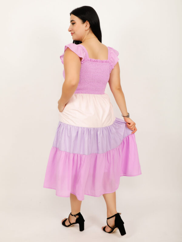 Ombre Tiered Calf Length Dress